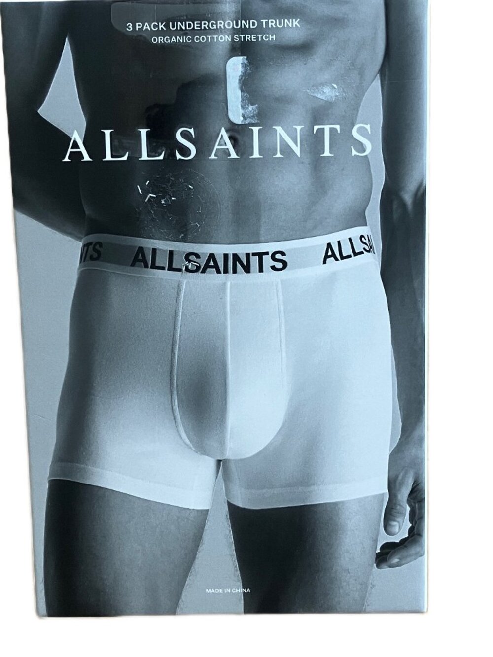 All Saints 3-Pack Underground Trunk Organic Cotton Stretch GRAY Size LARGE NIB